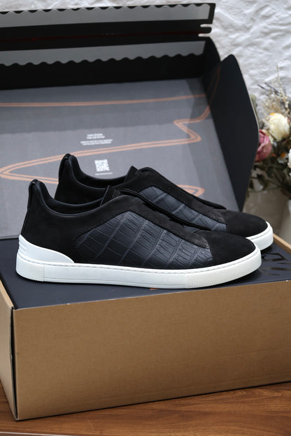 SECOND SKIN MEN’S SNEAKERS – CROCODILE LEATHE