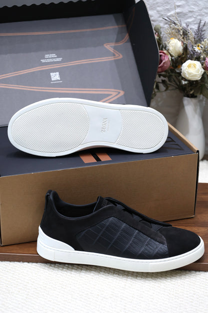 SECOND SKIN MEN’S SNEAKERS – CROCODILE LEATHE