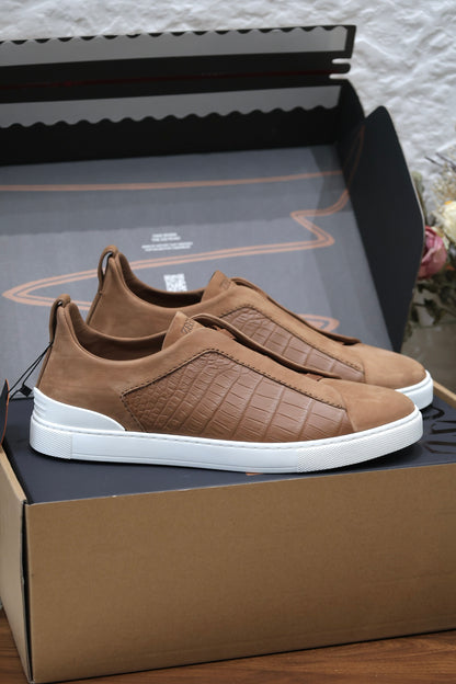 SECOND SKIN MEN’S SNEAKERS – CROCODILE LEATHE