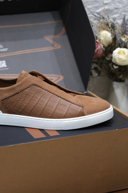 SECOND SKIN MEN’S SNEAKERS – CROCODILE LEATHE