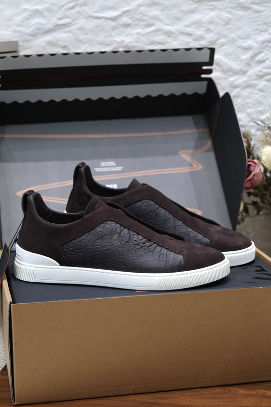 SECOND SKIN MEN’S SNEAKERS – CROCODILE LEATHE