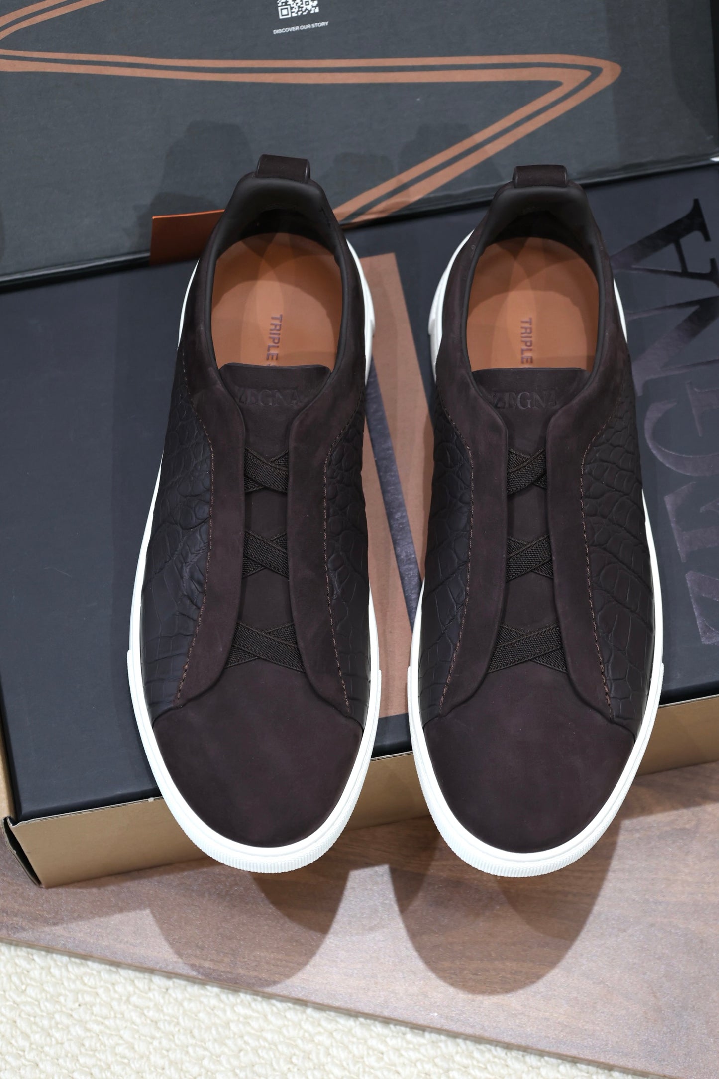 SECOND SKIN MEN’S SNEAKERS – CROCODILE LEATHE