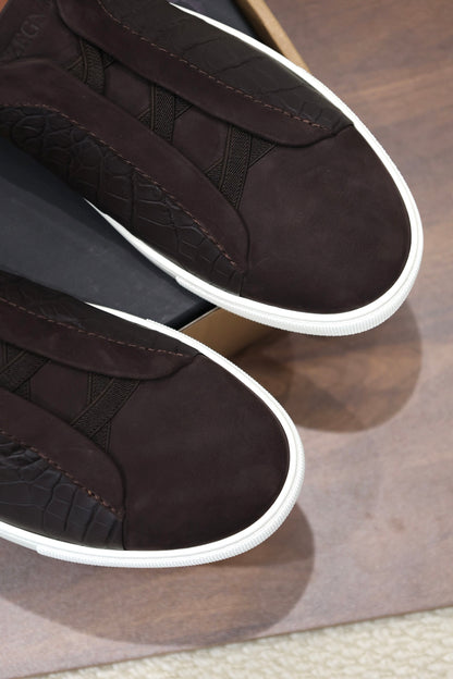 SECOND SKIN MEN’S SNEAKERS – CROCODILE LEATHE