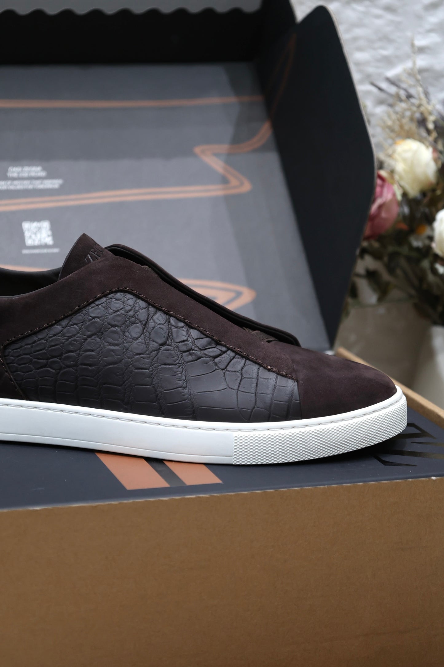 SECOND SKIN MEN’S SNEAKERS – CROCODILE LEATHE