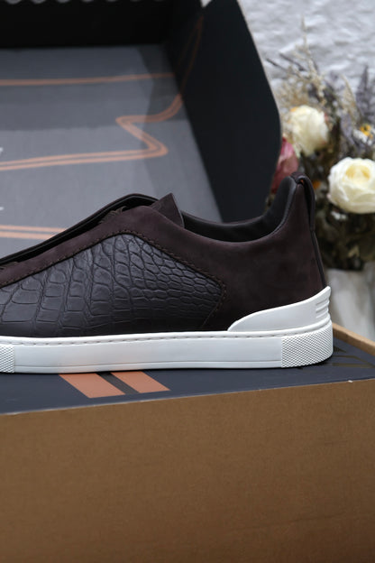 SECOND SKIN MEN’S SNEAKERS – CROCODILE LEATHE