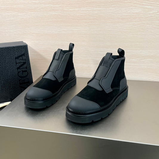 SUEDE LEATHER MIXED ANKLE MEN'S BOOT