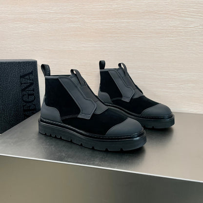 SUEDE LEATHER MIXED ANKLE MEN'S BOOT