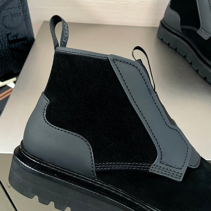 SUEDE LEATHER MIXED ANKLE MEN'S BOOT