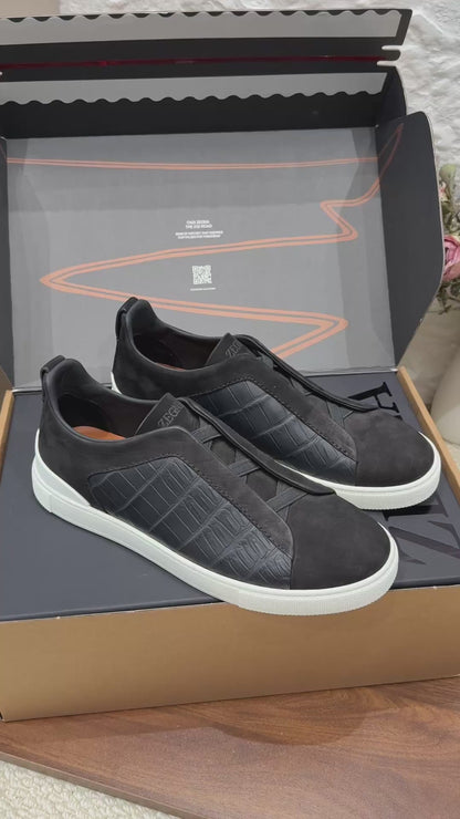 SECOND SKIN MEN’S SNEAKERS – CROCODILE LEATHE