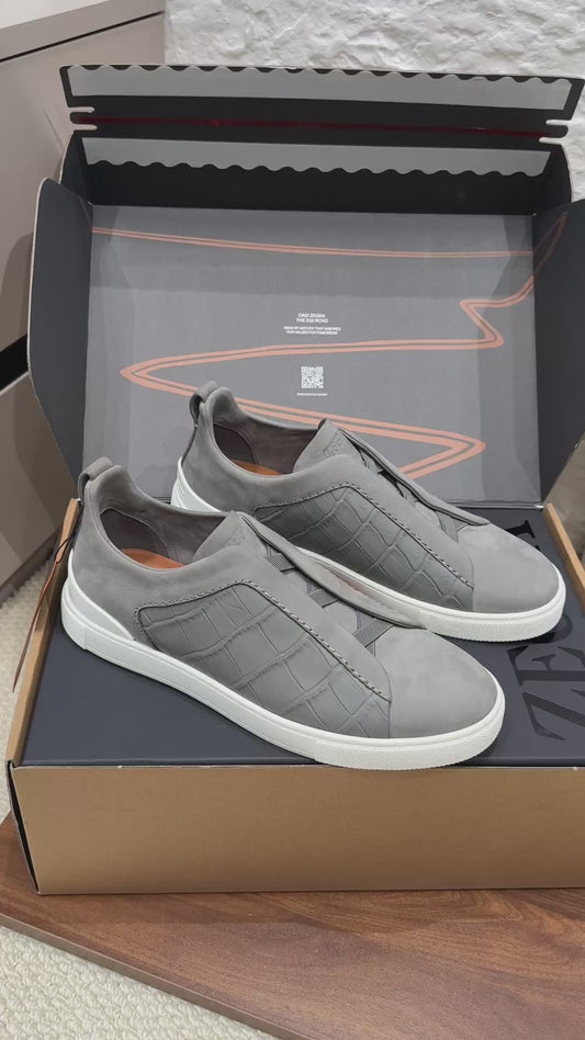 SECOND SKIN MEN’S SNEAKERS – CROCODILE LEATHE