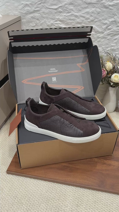 SECOND SKIN MEN’S SNEAKERS – CROCODILE LEATHE